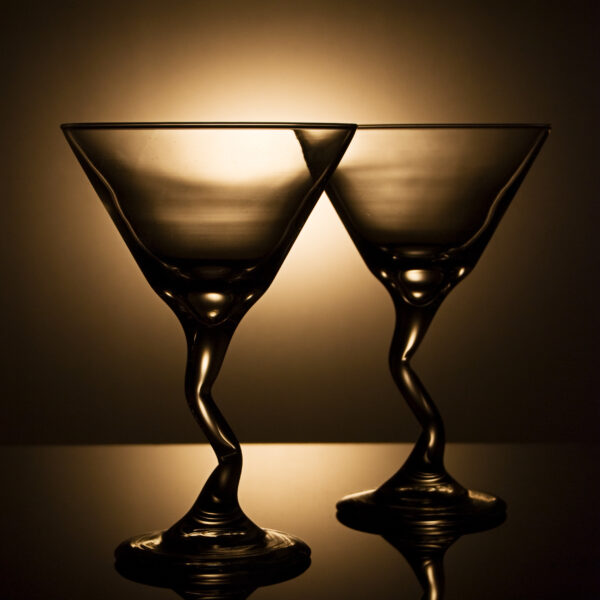 Moody martini glasses