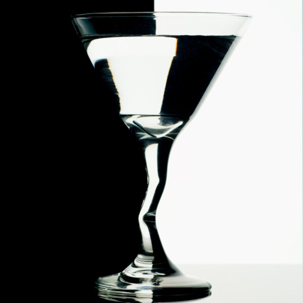 Black and white martini glass.