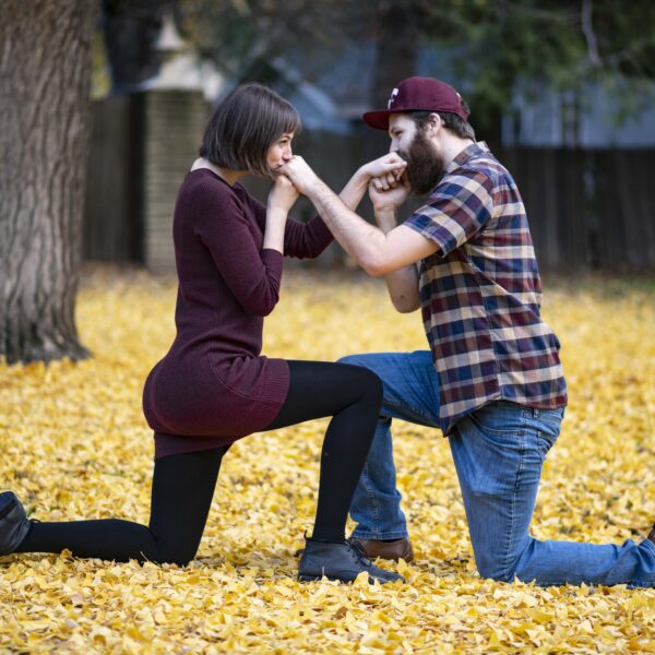 Max and Amy fall leaves.