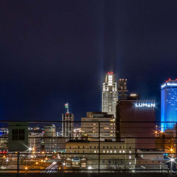 Downtown Omaha, NE at night.